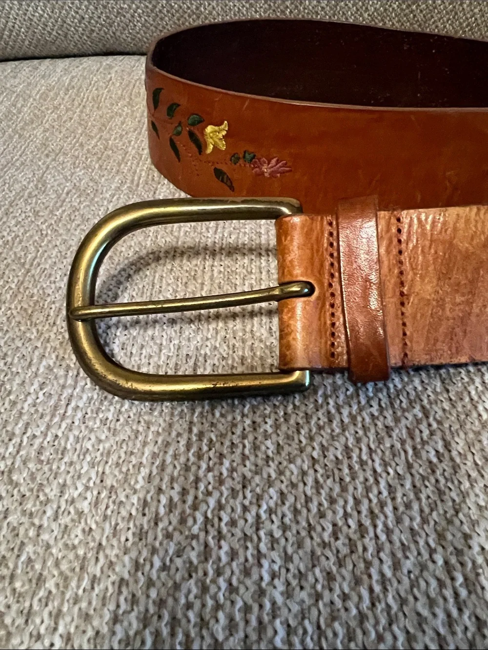 Linea Pelle Embroidered Peacock Belt | Limited Edition Vachetta Leather Handmade